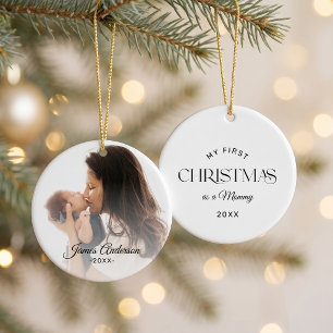 Eerste kerst als een alleenstaande moeder foto naa keramisch ornament