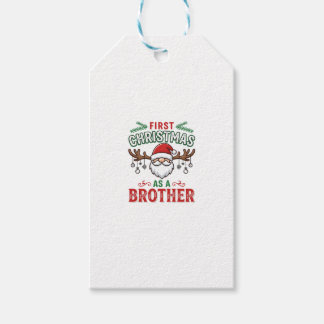 Eerste kerst als een broer Santa Gnome Cadeaulabel