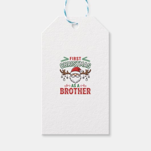 Eerste kerst als een broer Santa Gnome Cadeaulabel (Voorkant)