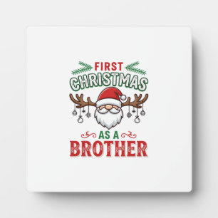 Eerste kerst als een broer Santa Gnome Fotoplaat