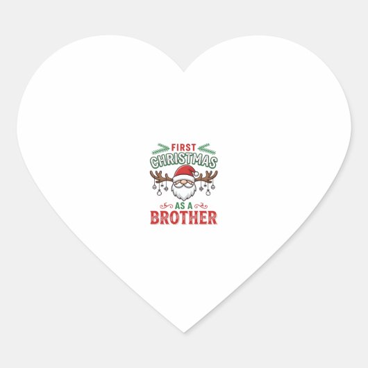 Eerste kerst als een broer Santa Gnome Hart Sticker (Voorkant)