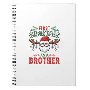 Eerste kerst als een broer Santa Gnome Notitieboek