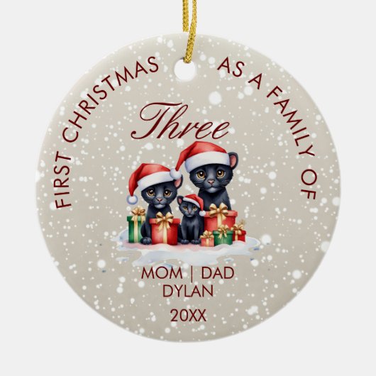 Eerste kerst als een Family Circle Ornament (Voorkant)