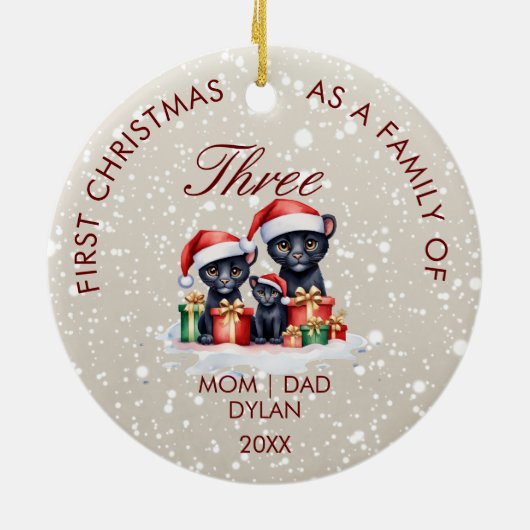 Eerste kerst als een Family Circle Ornament (Achterkant)