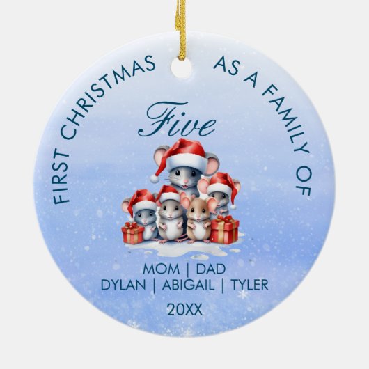 Eerste kerst als een Family Circle Ornament (Achterkant)