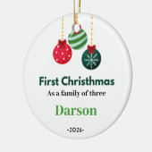 Eerste kerst als een gepersonaliseerd ornament (Links)