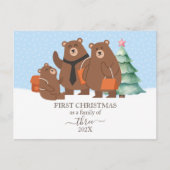 Eerste kerst als een gezin van 3 feestdagenkaart (Voorkant)