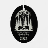 Eerste kerst als een gezin van drie 2025 Custom Metalen Ornament (Voorkant links)