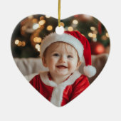 Eerste kerst als een gezin van drie keramisch ornament (Achterkant)