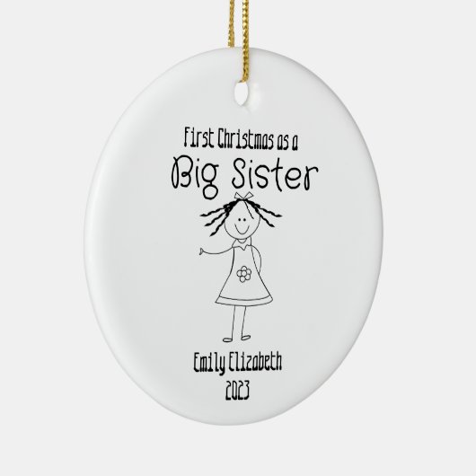 "Eerste kerst als een grote zus" Ornament (Rechts)
