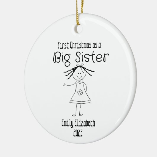"Eerste kerst als een grote zus" Ornament (Links)
