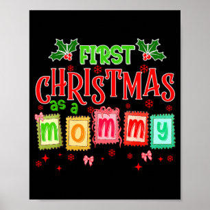 Eerste kerst als een mama 2025 Coquette strik matc Poster