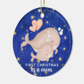 Eerste kerst als een moeder walvis gepersonaliseer keramisch ornament (Links)
