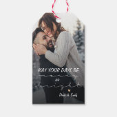 Eerste kerst als een paar gepersonaliseerde foto cadeaulabel (Voorkant)