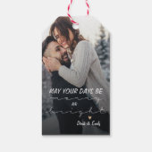 Eerste kerst als een paar gepersonaliseerde foto cadeaulabel (Achterkant)