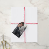 Eerste kerst als een paar gepersonaliseerde foto cadeaulabel (Met Touw)