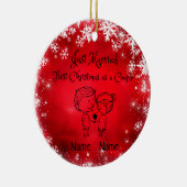 Eerste kerst als een paar - net getrouwd keramisch ornament (Rechts)