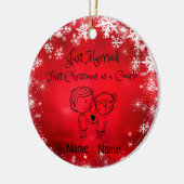 Eerste kerst als een paar - net getrouwd keramisch ornament (Links)
