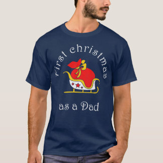 Eerste kerst als een vader Grappige familie kerst  T-shirt