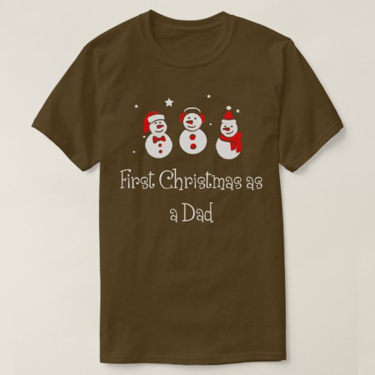 Eerste kerst als een vader Grappige familie kerst T-shirt (Design voorkant)