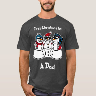 Eerste kerst als een vader Grappige Kerstmis Sneeu T-shirt