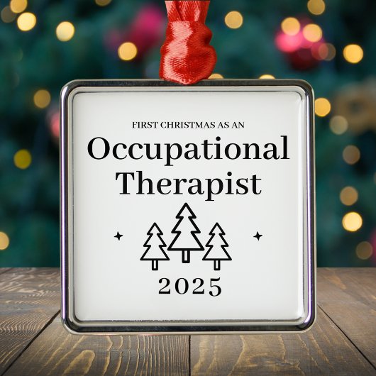 Eerste kerst als ergotherapeut metalen ornament