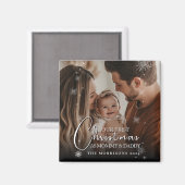 Eerste kerst als familiefoto magneet (Voorkant / Achterkant)