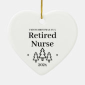 Eerste kerst als gepensioneerd verpleegster keramisch ornament (Achterkant)