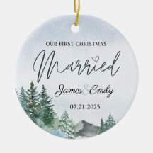 Eerste kerst als getrouwd Ornament, huwelijkscadea