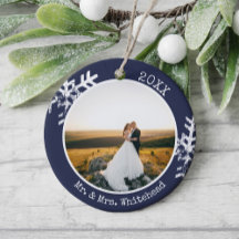 Eerste kerst als getrouwd paar foto elegant marine