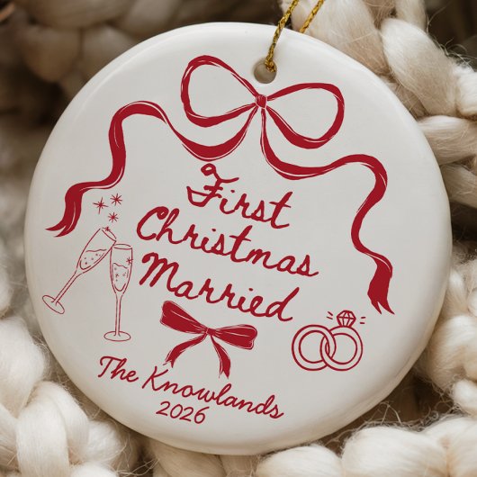 Eerste kerst als getrouwd paar ornament 1e verjaar