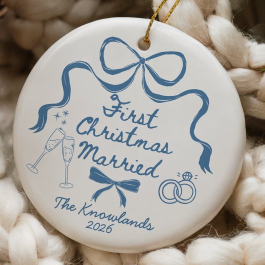 Eerste kerst als getrouwd paar ornament 1e verjaar