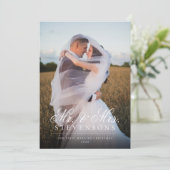 Eerste kerst als getrouwd stel volledige foto feestdagenkaart (Staand voorkant)