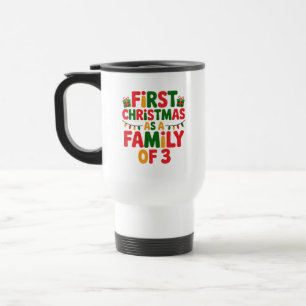 Eerste kerst als gezin van 3 grappige bijpassende reisbeker