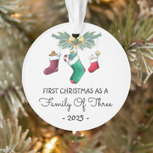 Eerste kerst als gezin van drie 2025 ornament