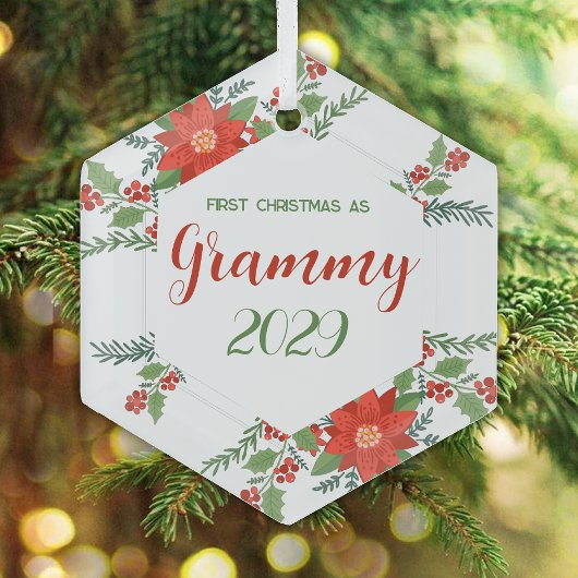Eerste kerst als Grammy Glas Ornament