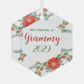 Eerste kerst als Grammy Glas Ornament (Voorkant)
