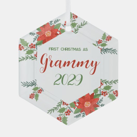 Eerste kerst als Grammy Glas Ornament (Voorkant)