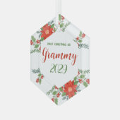 Eerste kerst als Grammy Glas Ornament (Voorkant links)