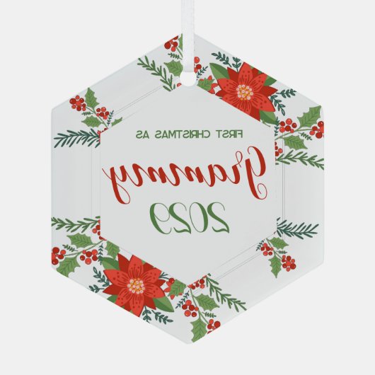 Eerste kerst als Grammy Glas Ornament (Achterkant)