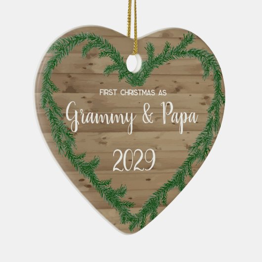 Eerste kerst als Grammy Keramisch Ornament (Rechts)