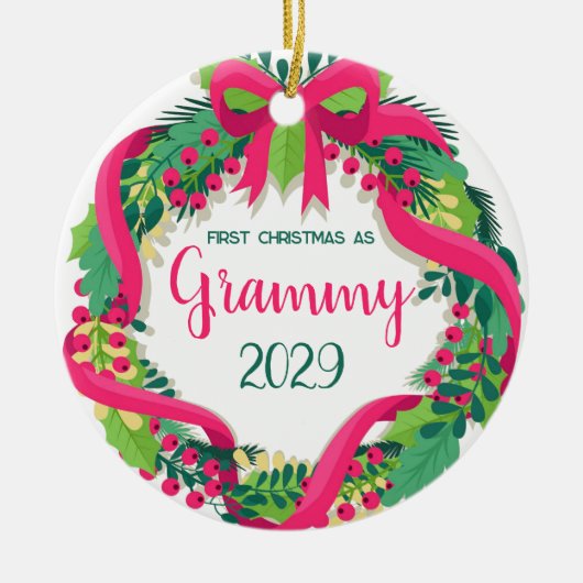 Eerste kerst als Grammy Keramisch Ornament (Voorkant)