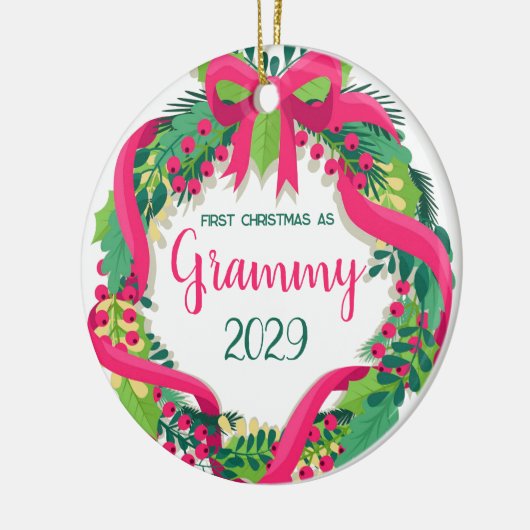 Eerste kerst als Grammy Keramisch Ornament (Links)
