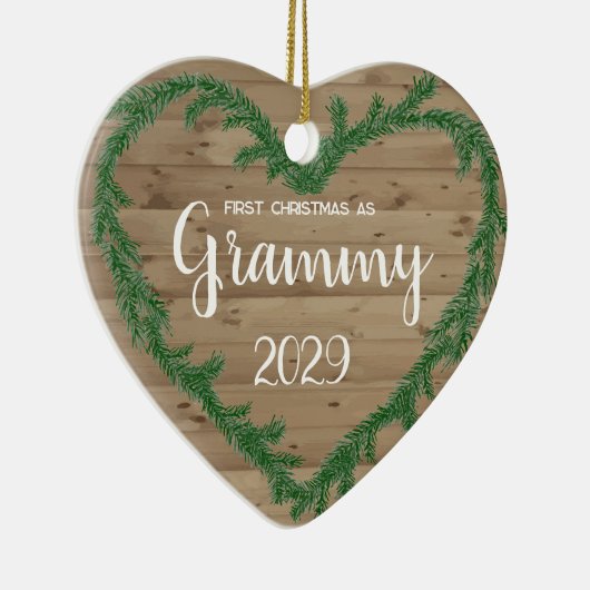Eerste kerst als Grammy Keramisch Ornament (Rechts)