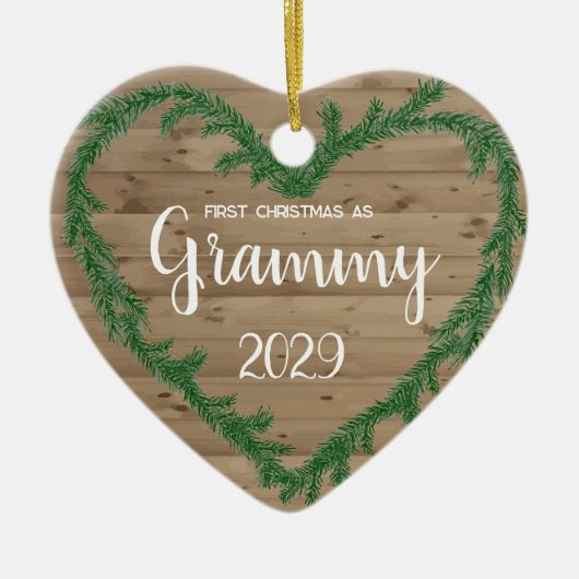 Eerste kerst als Grammy Keramisch Ornament (Voorkant)