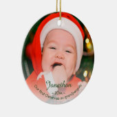 Eerste kerst als grootouders 2025 fotovakantie keramisch ornament (Rechts)