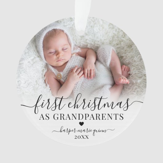 Eerste kerst als grootouders 2 foto ornament (voorkant)