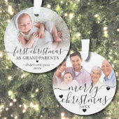Eerste kerst als grootouders 2 foto ornament