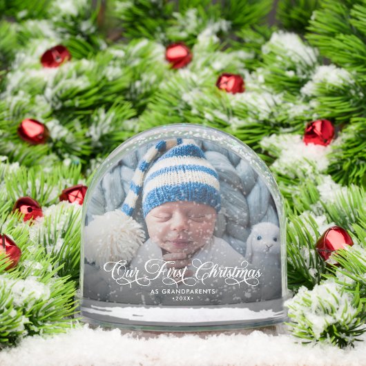 Eerste kerst als grootouders 2-foto sneeuwbol (Kerstmis)