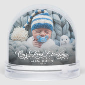 Eerste kerst als grootouders 2-foto sneeuwbol (Achterkant)